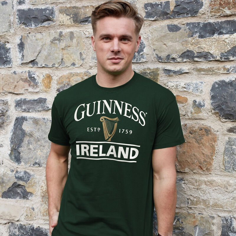 Guinness Ireland EST. 1759 With Gold Harp Design T-Shirt